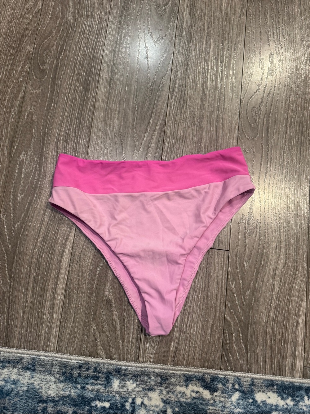 Pink high waisted bikini bottom